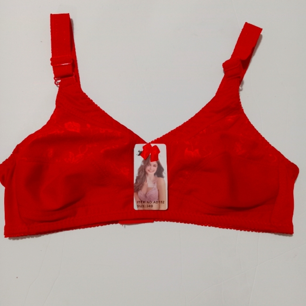 Woman red bra no padding size 34B
